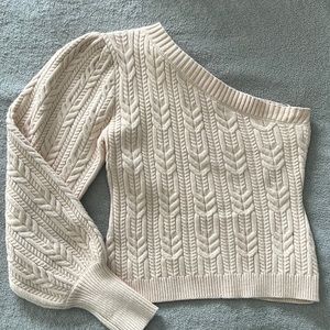 Gorgeous S cream knit one shoulder sweater